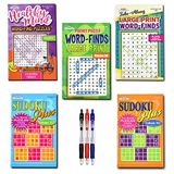 Variety Savings 5'li Paket 450+ Seyahat Boyu Sudoku Kitabı, Yetişkinler için Sudoku Bulmacaları, Yetişkinler için Büyük Baskı Kelime Arama Bulmaca Kitapları, Yaşlanan Yaşlılar Beyin Stimülasyonu
