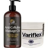 Variflex Massage Oil 240 ml Masaj Yağı + Variflex Krem 150 ml - Renkli