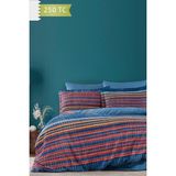 Varol 250 Tc Bambu Karışımlı Pamuk Saten Nevresim Takımı – Family Size - Linear - Renkli - 160 x 220 cm