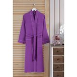 Varol Dama Serisi Kimono Yaka Pike Bornoz Sabahlık - Lila - 2XL