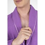 Varol Kaos Serisi Şal Yaka Pike Bornoz Sabahlık - Lila - L - XL