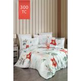 Varol Royal Saten 300Tc Nevresim Takımı (Çift Nevresimli) Family Size - Aruna