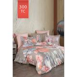 Varol Royal Saten 300Tc Nevresim Takımı (Çift Nevresimli) Family Size - Erica