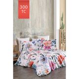 Varol Royal Saten 300TC Nevresim Takımı (Çift Nevresimli) Family Size - Miranda - Renkli - 160 x 220 cm