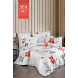 Varol Royal Saten Tek Kişilik 300TC Nevresim Takımı - Aruna - Renkli - 160 x 220 cm