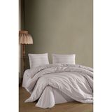 Varol Stripe Saten (KİNG SİZE) Nevresim Takım - Bej - 220 x 240 cm