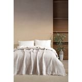Varol Tek Kişilik 5 Katlı %100 Pamuk Müslin Yatak Örtüsü - Taş - 160 x 230 cm