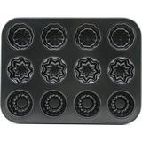Varsoph 12 Gözlü Metal - Siyah Şekilli Muffin - Kek Kalıp (5468)
