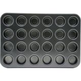 Varsoph 24 Gözlü Metal - Siyah Düz Muffin - Kek Kalıp (5468)