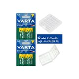 Varta 12 Adet 2100mah Şarjlı Aa Kalem Pil+pil Kutusu
