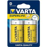 Varta 2020101412 Superlife D X 2 Sarı-Gri Çinko Karbon Pil