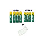 Varta 2700 mAh AA Kalem Pil 4'lü + 1000 mAh AAA Şarjlı İnce Kalem Pil 4'lü + Pil Kutusu