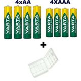 Varta 2700 Mah Aa Kalem Pil 4'lü + 1000 Mah Aaa Şarjlı Ince Kalem Pil 4'lü + Pil Saklama Kutusu - 8'li