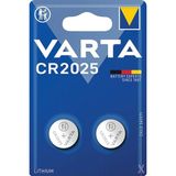 Varta 2'li CR2025 Düğme Pil Lityum 157 mAh 3 Volt AA Kalem Pil Yüksek Performans
