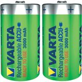 Varta 3000mAh Şarjlı D Size Büyük Boy Pil 2li