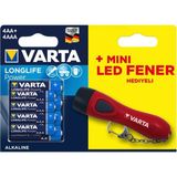 Varta 4 Aa + 4 Aaa Alkalin Pil + Mini LED Fener