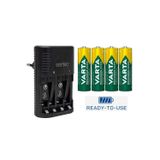 Varta 4 Adet Şarjlı 2600Mah Aa Kalem Pil +Sertec Stc-9V Aa-Aaa Otomatik-Hızlı Pil Şarj Cihazı