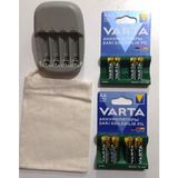 Varta 4 Adet Varta 2100MAH Aa Kalem +4 Adet Varta 800MAH Aaa Ince Pil+Ikea Stenkol Otomatik Şarj Aleti (Aa-Aaa)+Saklama Kesesi