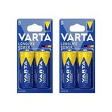 Varta 4920 Longlife Power Alkalin D Büyük Boy Pil 4'lü Paket-Erpilsan Elektronik