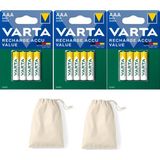Varta 56613 Şarj Edilebilir Value 12 Adet 800MAH Aaa Ince Pil+Saklama Kesesi Hediye