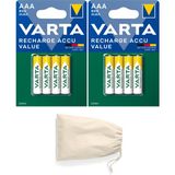 Varta 56613 Şarj Edilebilir Value 8 Adet 800MAH Aaa Ince Pil+Saklama Kesesi Hediye