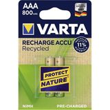 Varta 56813 Recycled 800MAH AAA Şarj Edilebilir İnce Kalem Pil 2'li