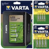 Varta 57688 LCD Üniversal Şarj Ciahzı + 800 mAh AAA Şarjlı Pil + 2100 mAh AA Şarjlı Pil