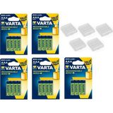 Varta 800 Mah Aaa Şarjlı Ince Kalem Pil 20 Adet + Pil Kutusu 5'li