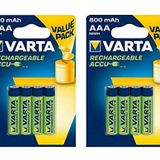 Varta 800 mah AAA Şarjlı İnce Kalem Pil (8 Adet)