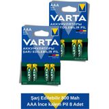 Varta 800 Mah AAA Şarjlı İnce Kalem Pil 8'li