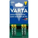 Varta 800mAh AAA Şarj Edilebilir İnce Kalem Pil 1.2V Yüksek Performans 4'lü Paket