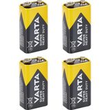 Varta 9V Super Heavy Duty Çinko Karbon Pil 4 Adet Tek Kullanımlık Yüksek Performanslı Enerji