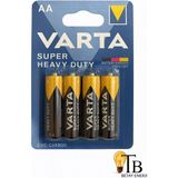 Varta Aa Kalem Pil 4’lü | 1.5V R6 Zinc-Carbon | Kumanda Oyuncak Saat Uyumlu - 4 Adet