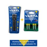 Varta Aluminyum Light F30 Fener & Power Şarj Edilebilir İnce Kalem Pil 800Mah AAA 4 Adet