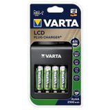 Varta LCD Plug Charger 4xAA 2100mAH Pilli 57687101 441