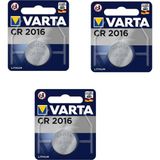 Varta Lithium CR2016 3V Tekli Pil 3 Paket