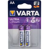 Varta Lityum 6106 AA Kalem Pil 2li Blister Ambalaj 1,5 V Yüksek Performanslı Tek Kullanımlık Pil