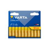 Varta Longlife AA Alkalin Kalem Pil LR6, 10'lu Paket
