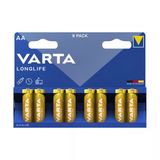 Varta Longlife AA Kalem Alkalin Pil Paket 8'li (4'li Paket)