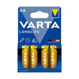 Varta Longlife AA Kalem Pil 4'lü Paket (Alkalin) (6'li Paket)