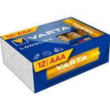 VARTA Longlife AAA Alkalin İnce Pil, LR03, 1,5 V, 12'li Paket