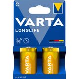 Varta Longlife Alkalin Pil C, LR14, 1,5V, 2'li Paket