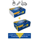 Varta Longlife Power AA İnce Kalem 12 Adet ve AAA Kalem 12 Adet Pil Seti
