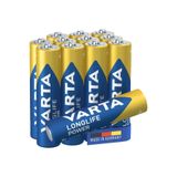 Varta Longlife Power AAA Alkalin İnce Kalem Pil, LR03, 1,5V, 12'li Paket