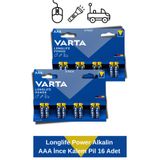 Varta Longlife Power Alkalin AAA İnce Kalem Pil 16 Adet