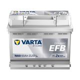 Varta N60 12V 60 Ah 640A EFB Start-Stop Akü Kapasite ve Voltaj Özellikleriyle Güçlü Performans