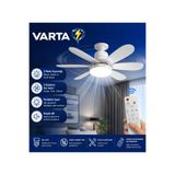 Varta Pervane ampul tavan Vantilatör sessiz çalışma 6 fan kanat ve ışıklı uzaktan kumandalı tavan tipi serinletici 52 cm 3 kademeli