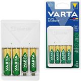 Varta Plug Aa/aaa Kalem Pil Şarj Cihazı Aleti - 4 Adet 2100MAH Aa Hr6 Nı-Mh Şarj Edilebilir Pil Hediyeli - 1 Adet