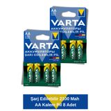 Varta Power Şarj Edilebilir Kalem Pil 2100Mah AA 8 Adet