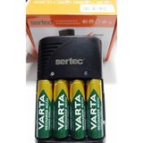 Varta Promo Paket Varta 4 Adet Şarjlı 2600MAH Aa Kalem Pil +Sertec STC-9V Aa-Aaa Otomatik-Hızlı Pil Şarj Cihazı